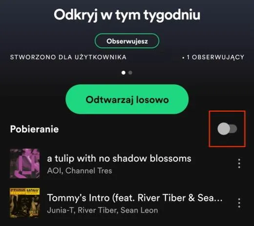 Aktywowana subskrypcja Spotify