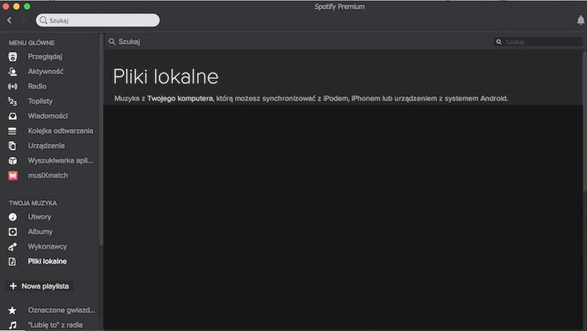 Lokalne pliki Spotify