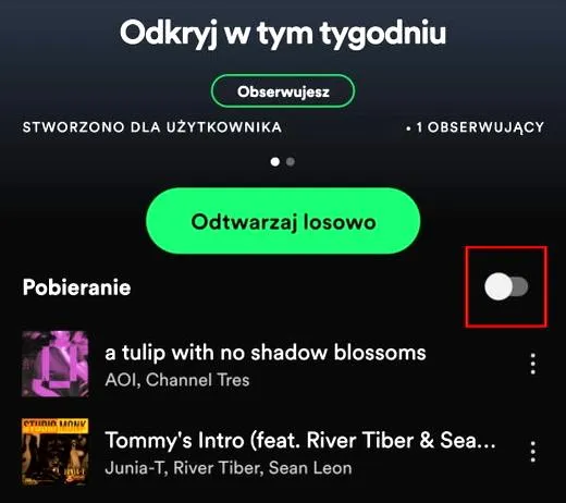 Spotify oszczędzanie danych